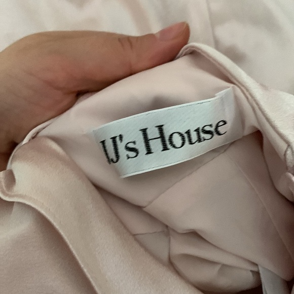 Jjs house maxi slit champagne wedding guest evening prom bridesmaid satin dress - Picture 6 of 7